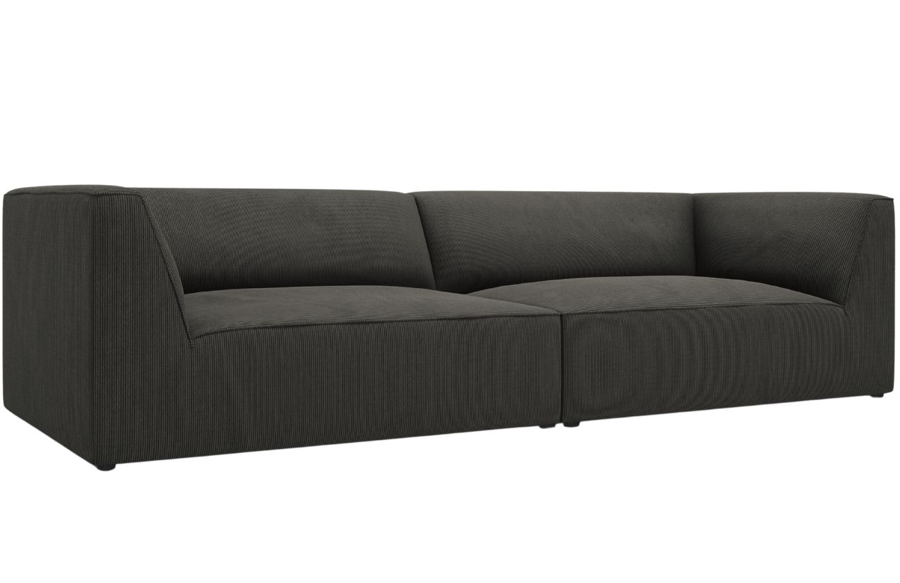 Tmavě šedá manšestrová čtyřmístná pohovka MICADONI Ruby 302 cm Micadoni