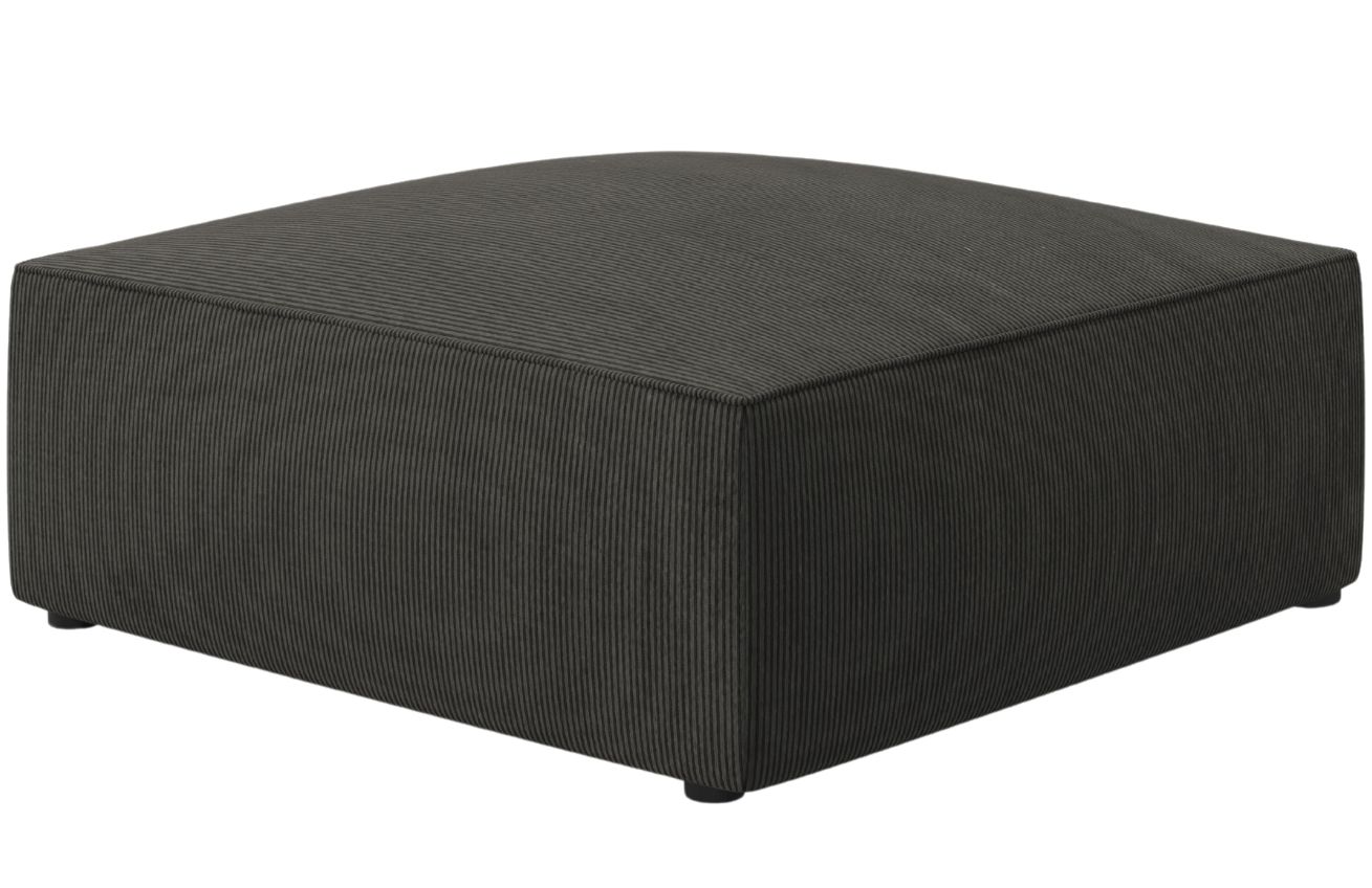 Tmavě šedá manšestrová podnožka MICADONI Ruby 93 x 93 cm Micadoni