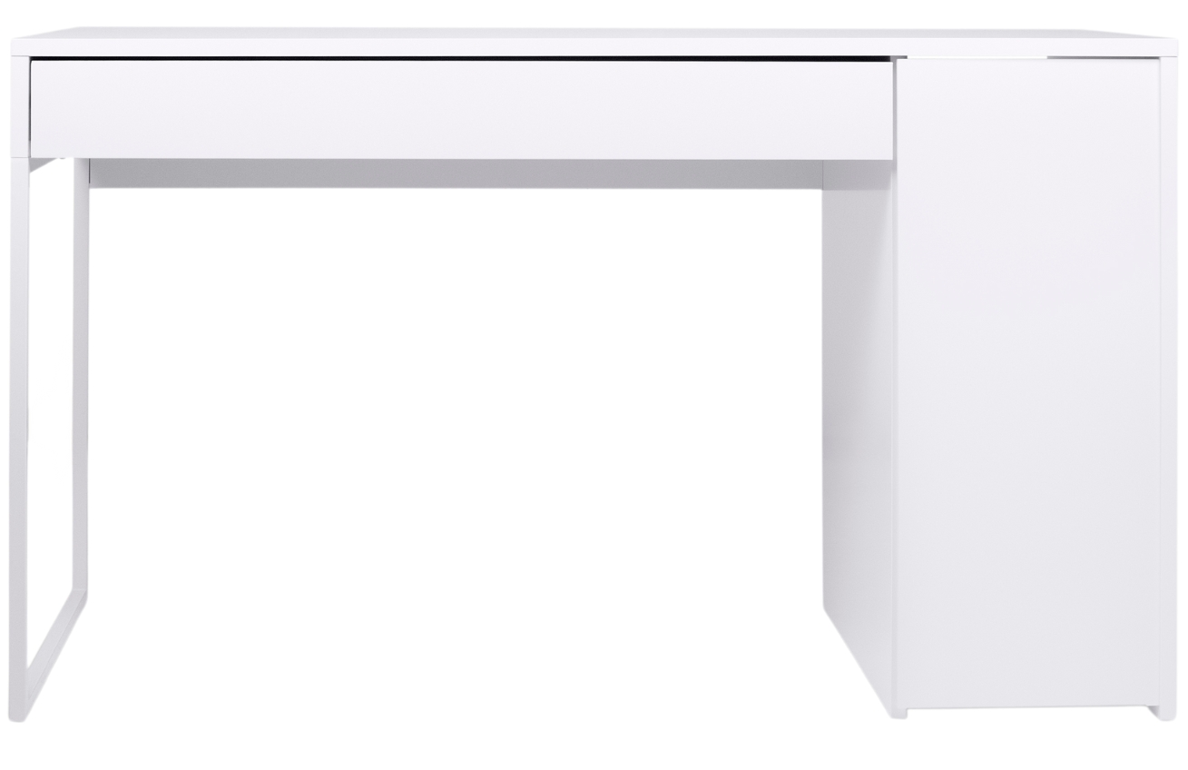 Bílý lakovaný pracovní stůl TEMAHOME Prado 130 x 60 cm s bílou podnoží Temahome