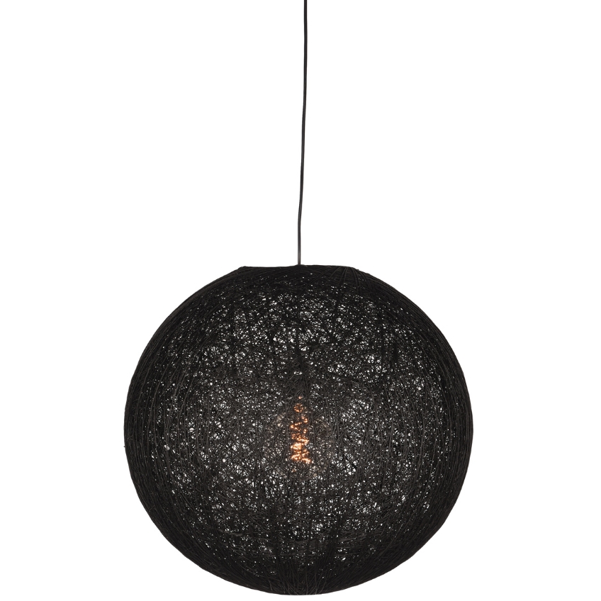 Černé lněné závěsné světlo LABEL51 Twist 30 cm Label51