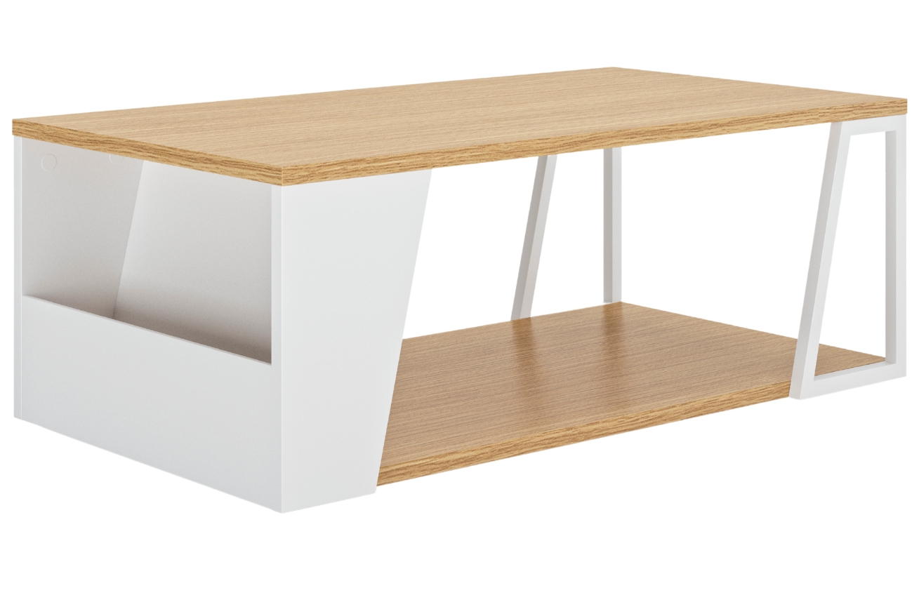 Bílý dubový konferenční stolek TEMAHOME Albi 100 x 55 cm Temahome