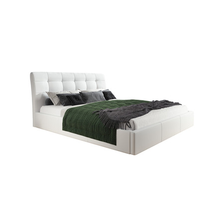 Čalouněná postel ADLO rozměr 160x200 cm Bílá eko-kůže