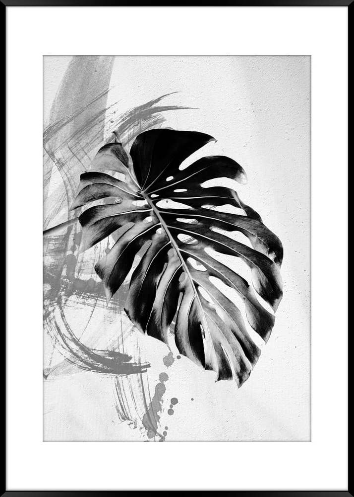Černobílý plakát v rámu Styler Artbox Monstera
