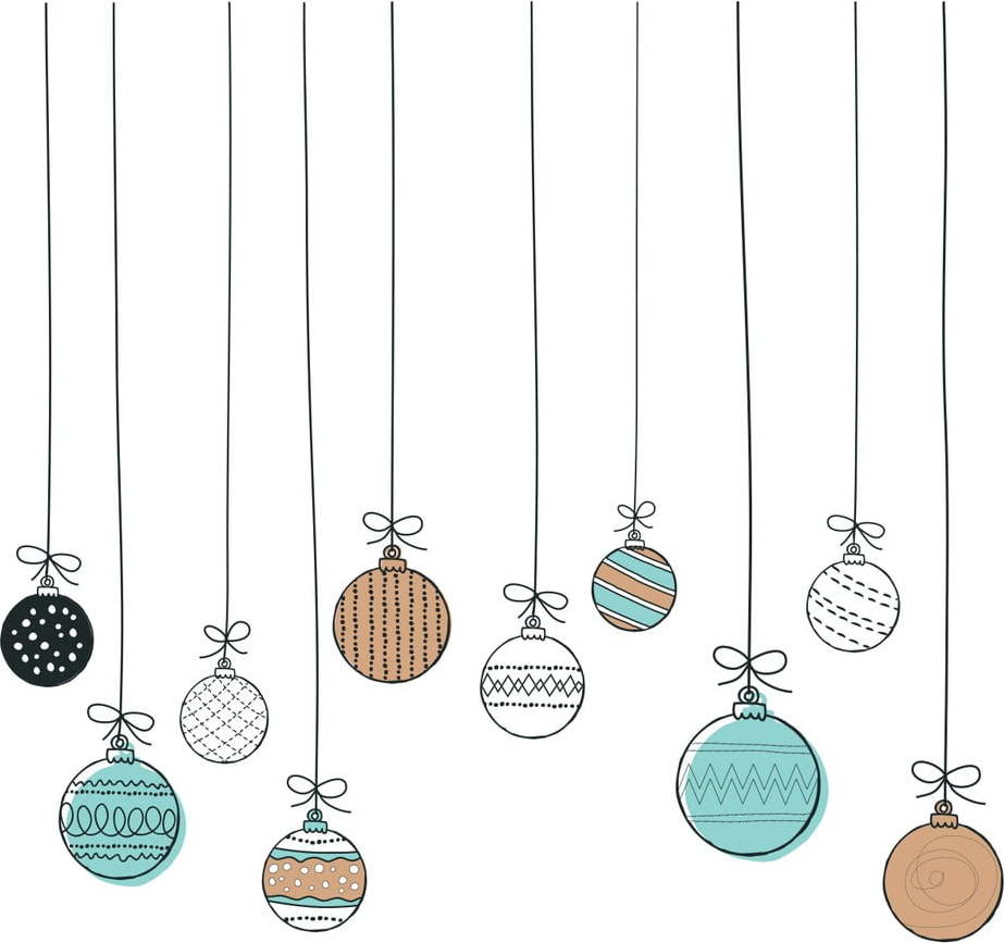 Nástěnná samolepka Ambiance Christmas Balls