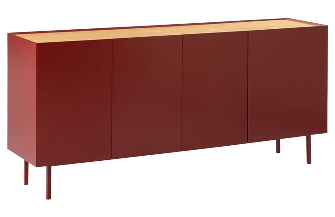 Tmavě červená dubová komoda Teulat Arista 165 x 40 cm Teulat