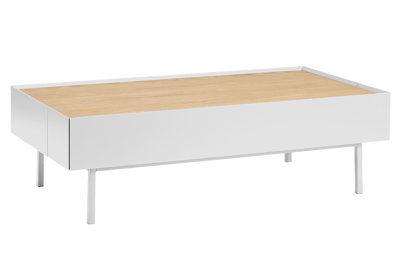 Bílý dubový konferenční stolek Teulat Arista 110 x 60 cm Teulat