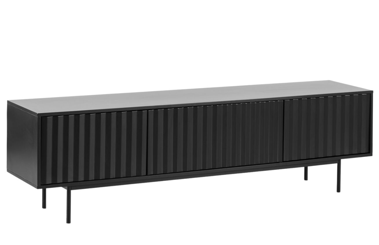 Černý lakovaný TV stolek Teulat Sierra 180 x 40 cm Teulat