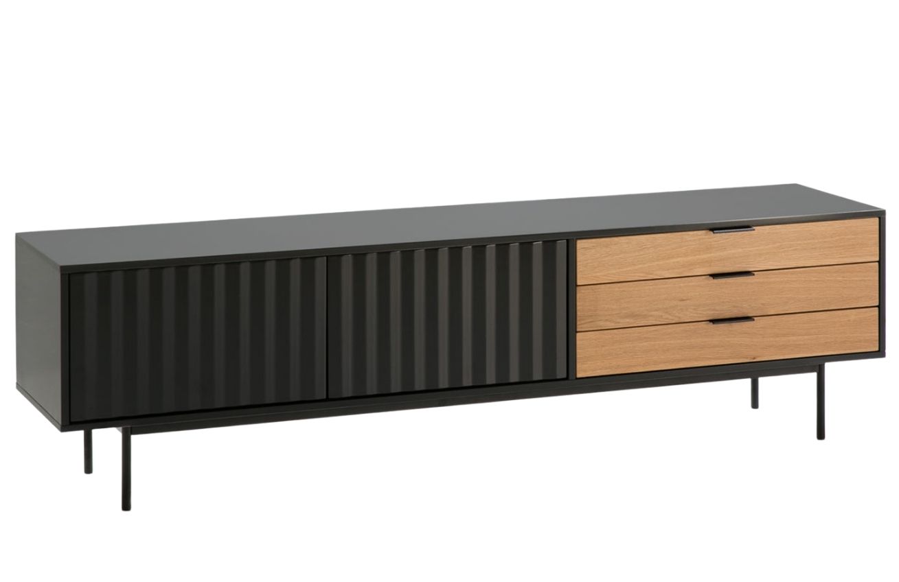 Černý dřevěný TV stolek Teulat Sierra 180 x 40 cm II. Teulat