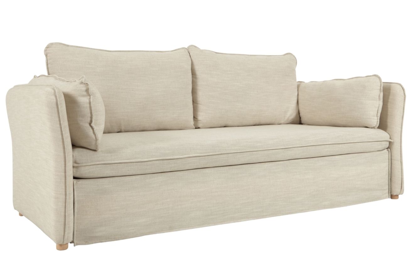 Světle béžová látková dvoumístná rozkládací pohovka Kave Home Tanit 210 cm Kave Home