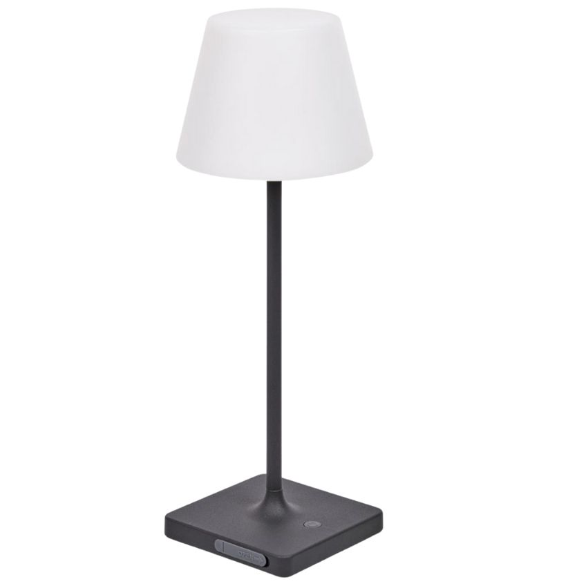 Černobílá plastová zahradní stolní LED lampa Kave Home Aluney Kave Home