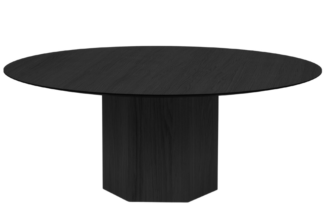 Černý dubový kulatý konferenční stolek Micadoni Sahara 100 cm Micadoni