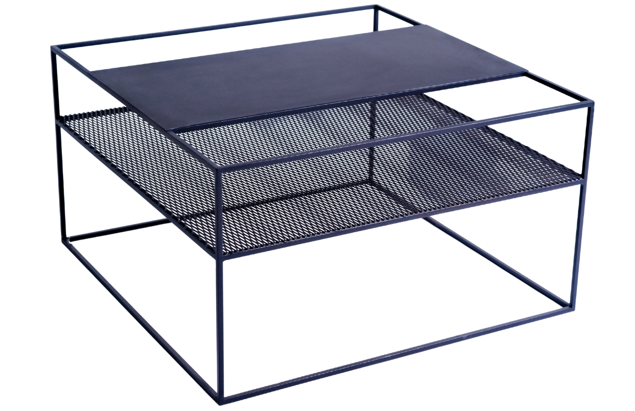 Nordic Design Černý kovový konferenční stolek Trixom 80 x 80 cm Nordic Design