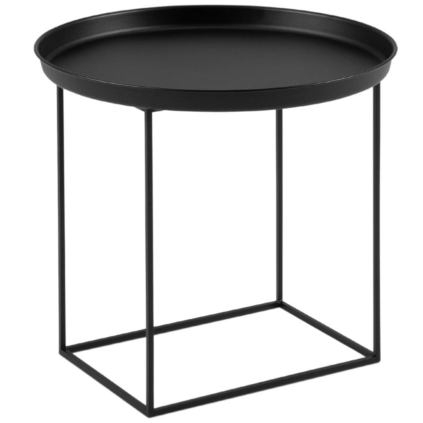 Černý kovový konferenční stolek MICADONI Ataca 50 cm Micadoni