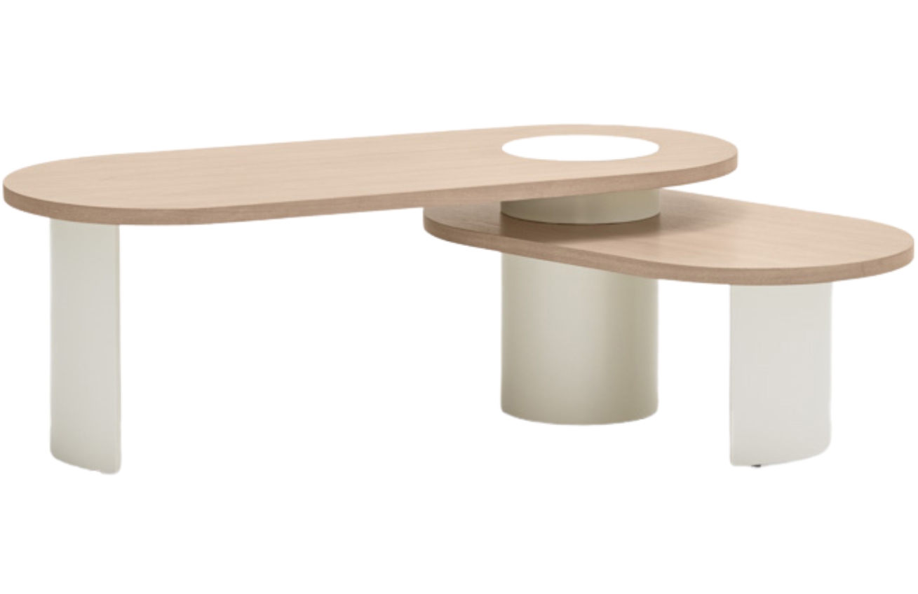 Bílý dřevěný konferenční stolek Teulat Nori 120 x 85 cm Teulat