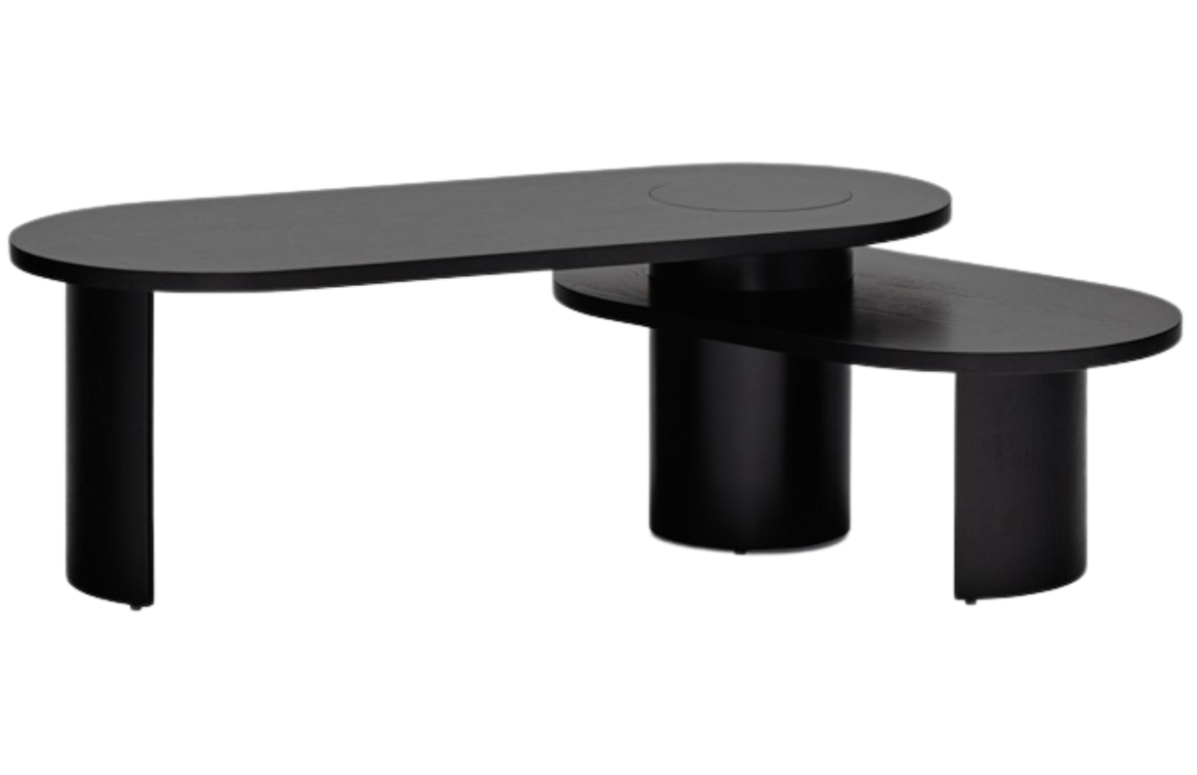 Černý dřevěný konferenční stolek Teulat Nori 120 x 85 cm Teulat