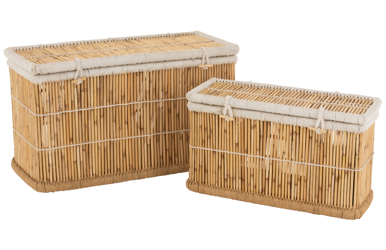 Set dvou bambusových úložných košů J-line Ray 100x40/ 75x28 cm J-line