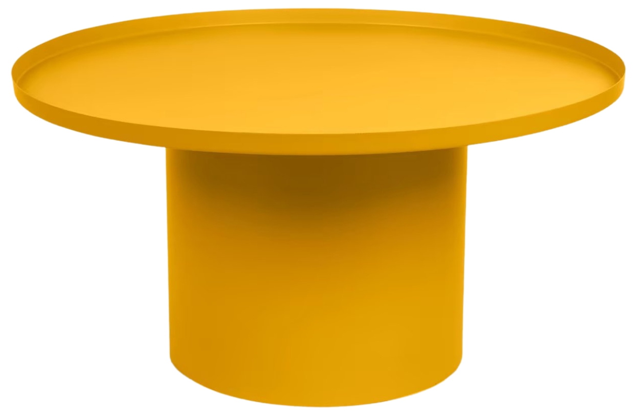 Hořčicově žlutý kovový konferenční stolek Kave Home Fleksa Ø 72 cm Kave Home
