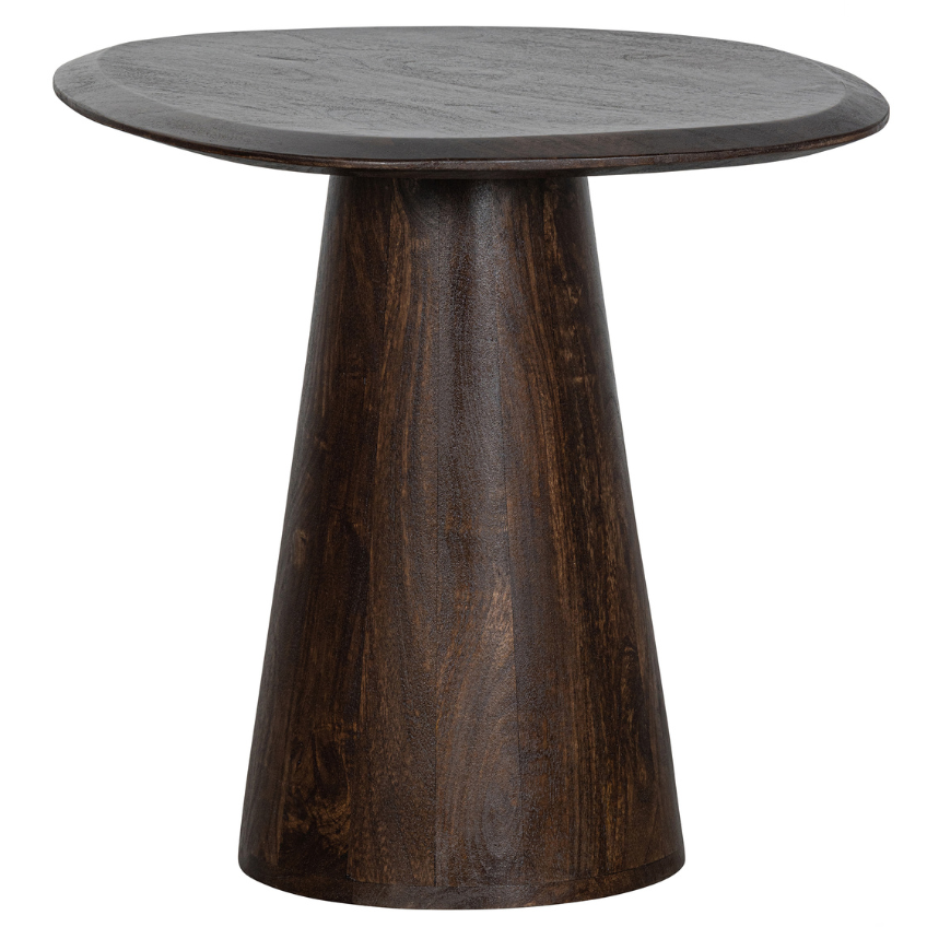 Hoorns Tmavě hnědý odkládací mangový stolek Poselt 60 x 53 cm Hoorns