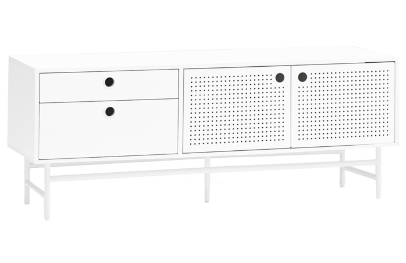 Bílý lakovaný TV stolek Teulat Punto 140 x 40 cm Teulat