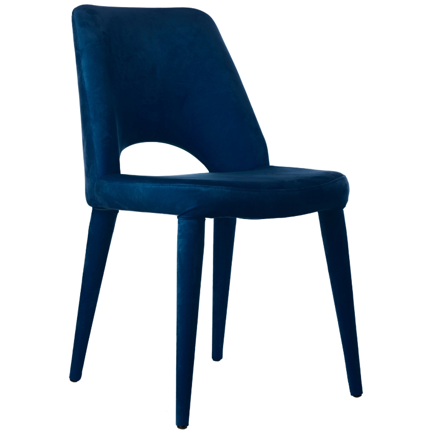 Tmavě modrá sametová jídelní židle Polspotten Holy Polspotten