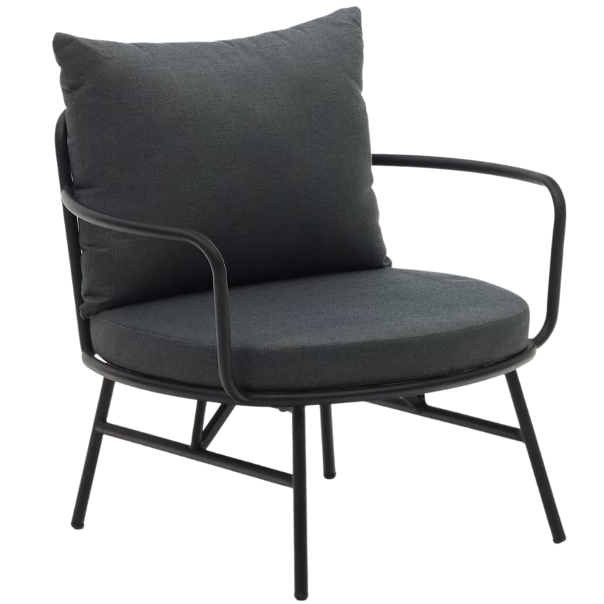 Černé látkové zahradní křeslo Kave Home Bramant Kave Home