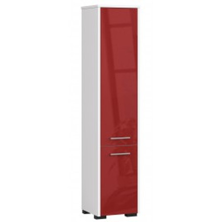 Koupelnová skříňka FIN 2D - bílá/červená lesk