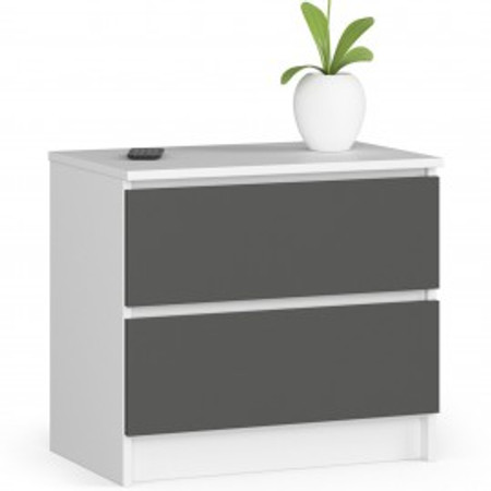 Noční stolek K60 - bílá/grafit