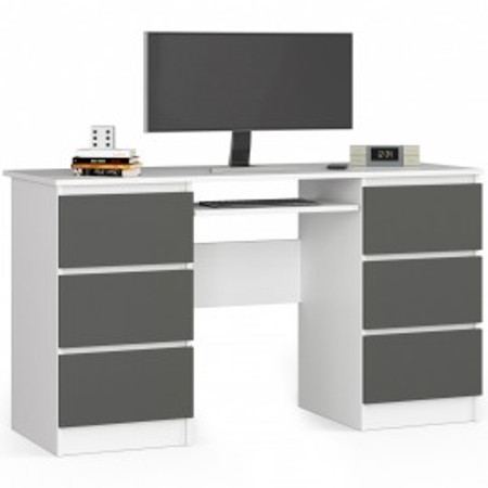 Počítačový stůl A-11 - bílá/grafit