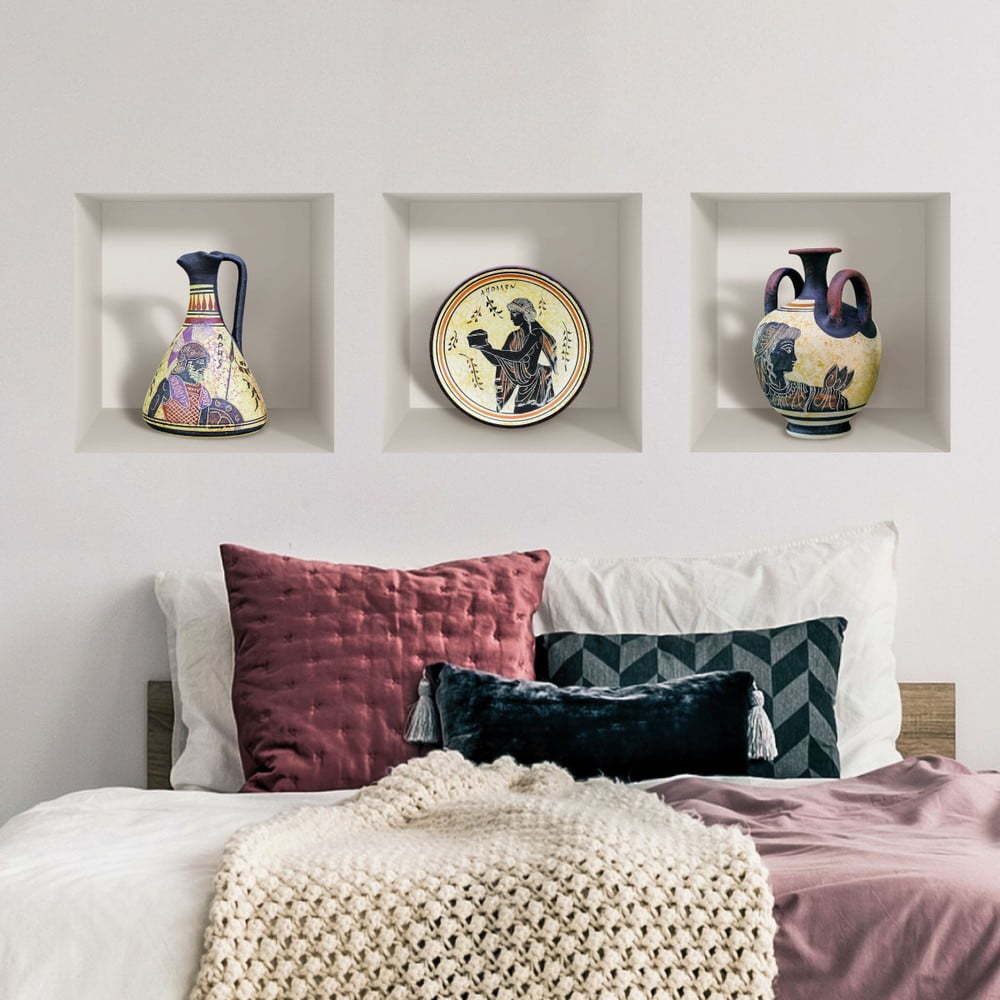 Sada 3 3D samolepek na zeď Ambiance Greek Objects Ambiance
