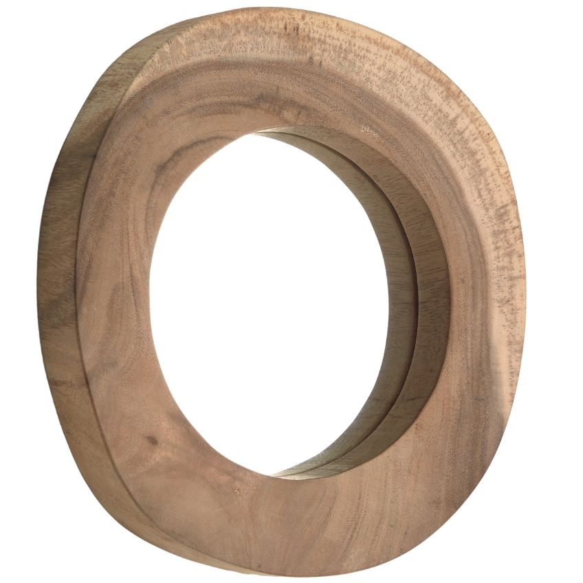 Teakové kulaté zrcadlo Kave Home Keni 28 cm Kave Home