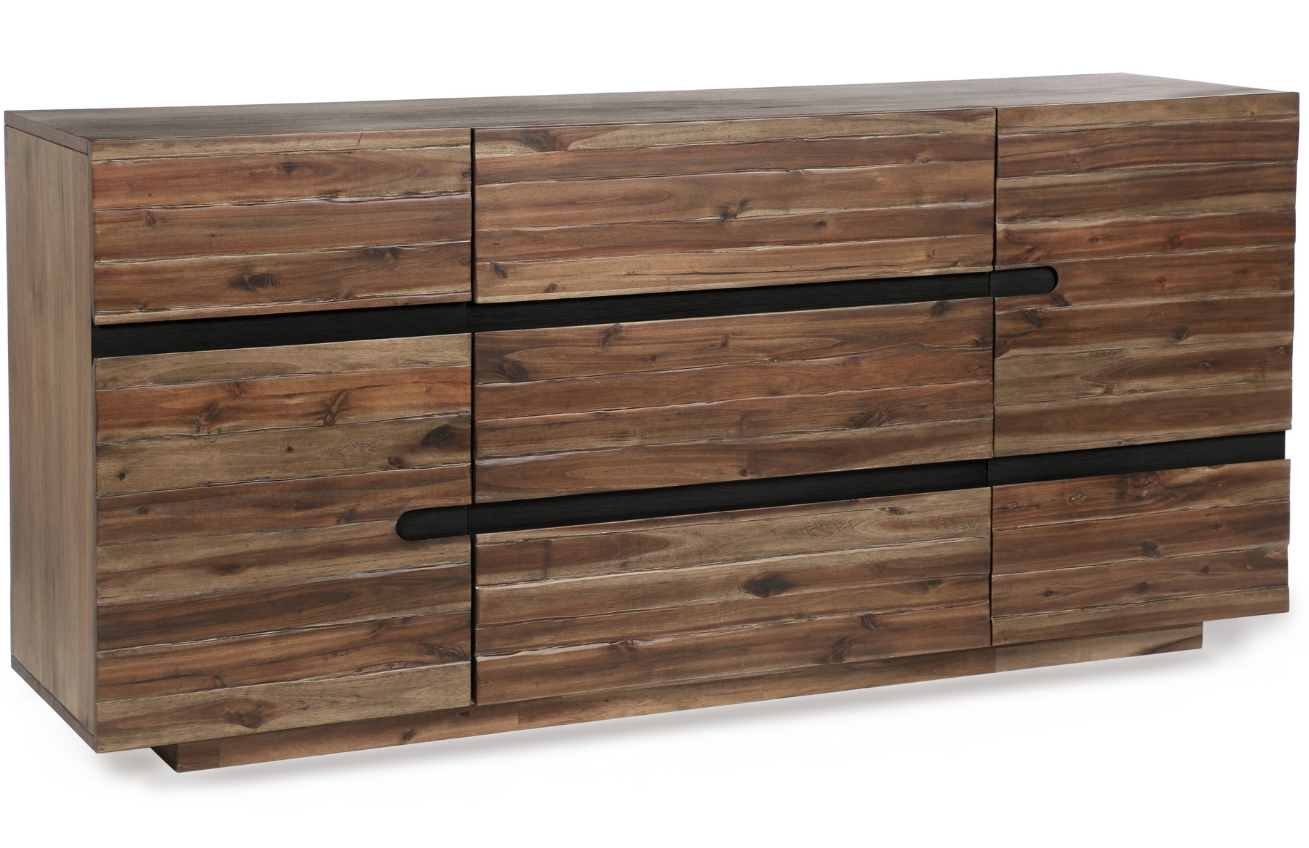 Moebel Living Hnědá akátová komoda Logan 170 x 45 cm Moebel Living