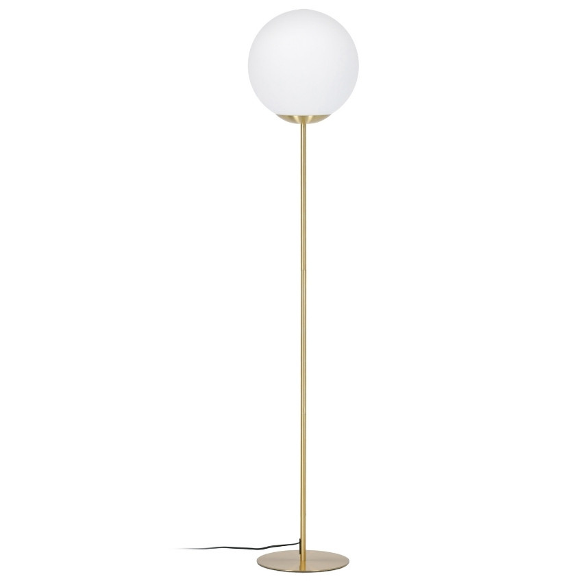 Bílá skleněná stojací lampa Kave Home Mahala 150 cm Kave Home