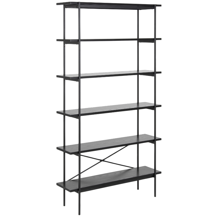 Scandi Černý dřevěný regál Toren 172 cm Scandi
