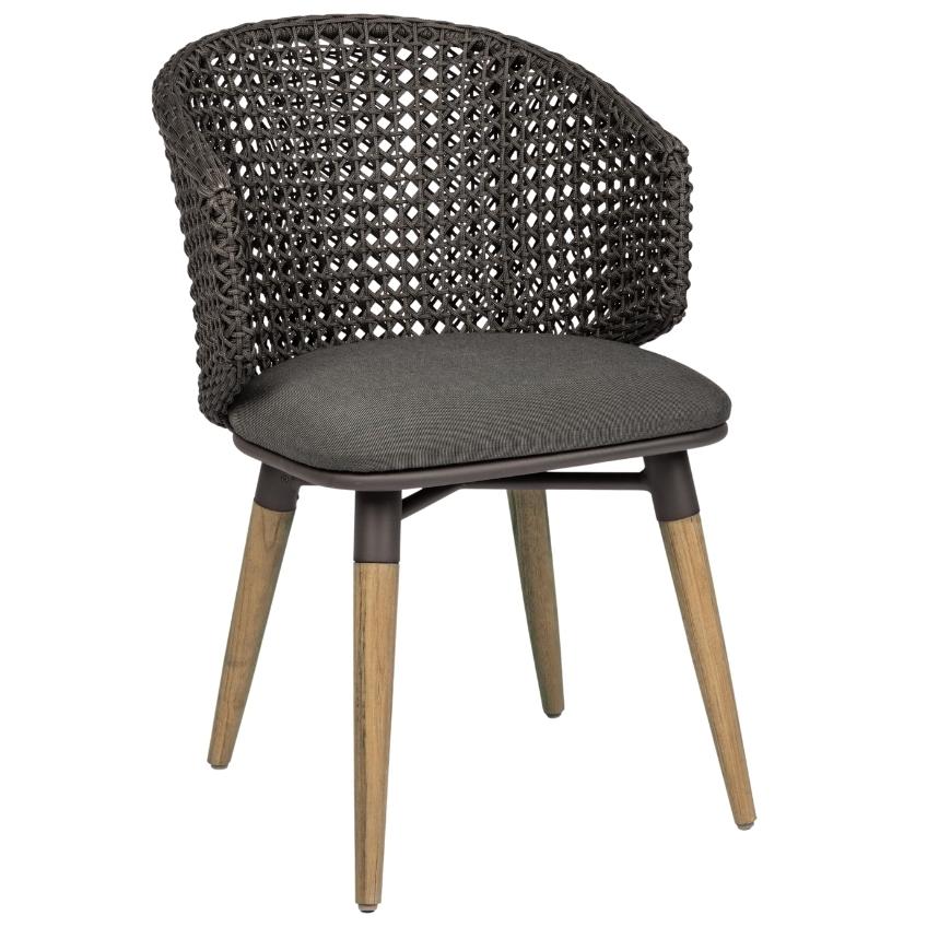 Tmavě šedá pletená zahradní židle Bizzotto Ninfa Bizzotto