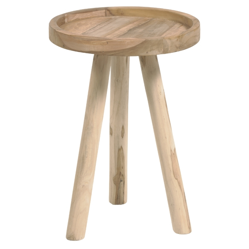 Teakový kulatý odkládací stolek Kave Home Glenda 35 cm Kave Home
