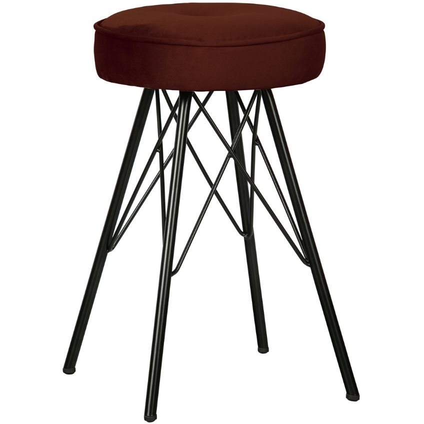 Hoorns Cihlově červená sametová stolička Isabel 33 cm Hoorns