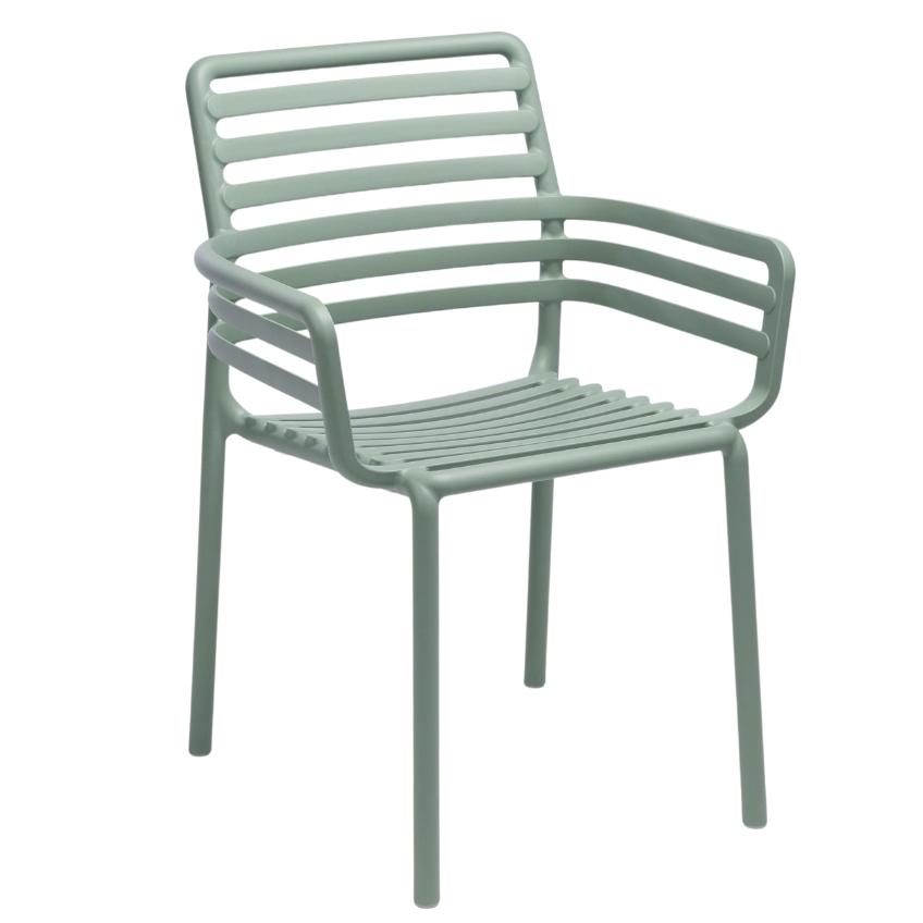 Světle zelená plastová zahradní židle Nardi Doga s područkami Nardi