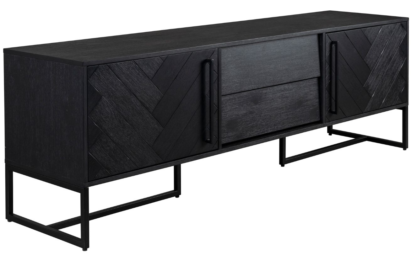 Černý dřevěný TV stolek DUTCHBONE Class 180 x 45 cm Dutchbone