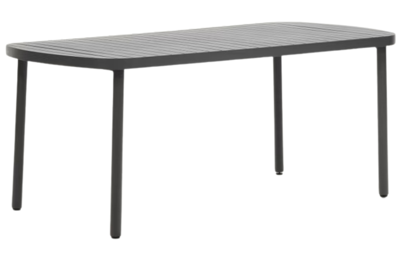 Tmavě šedý kovový zahradní stůl Kave Home Joncols 180 x 90 cm Kave Home