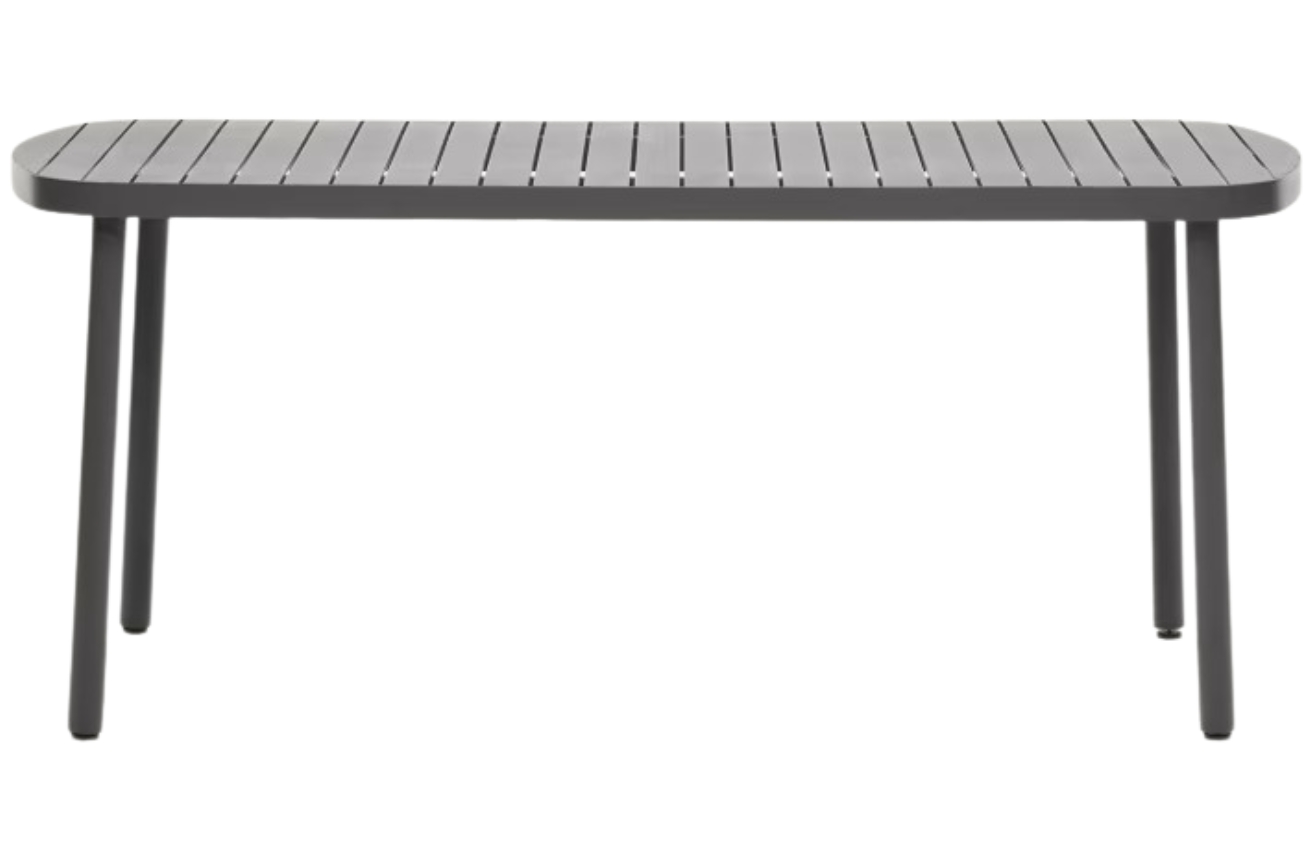 Tmavě šedý kovový zahradní jídelní stůl Kave Home Joncols 180 x 90 cm Kave Home