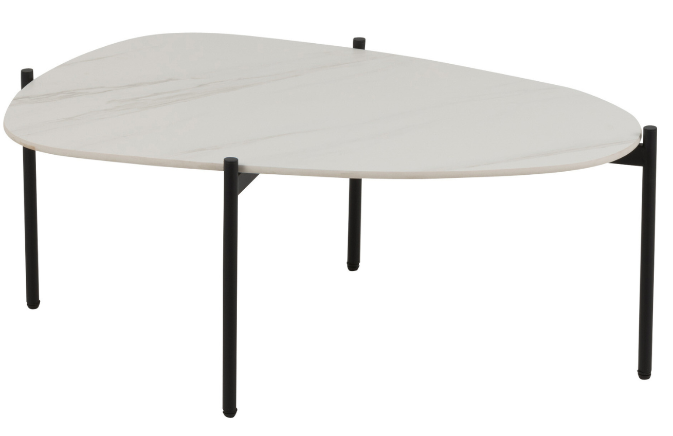Bílý porcelánový konferenční stolek J-line Malak 94 x 59