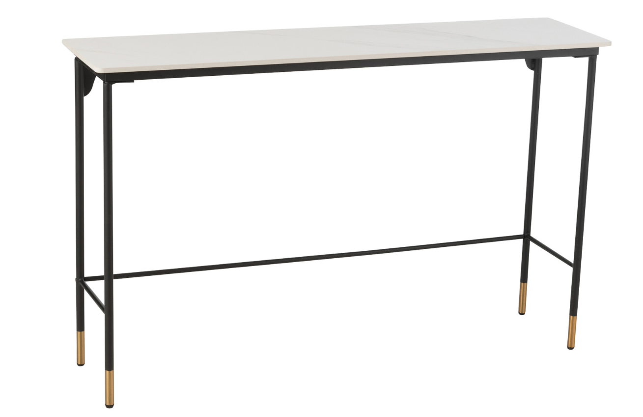 Bílý porcelánový toaletní stolek J-line Malak 120 x 29