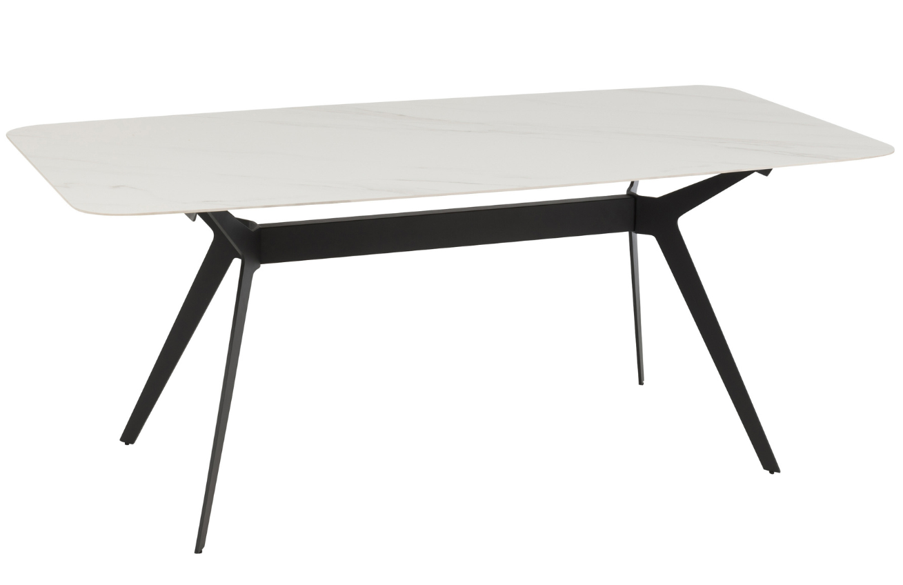 Bílý porcelánový jídelní stůl J-line Malak 180 x 90 cm J-line