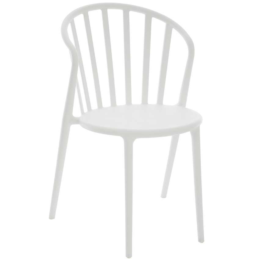 Bílá plastová jídelní židle J-line Plaret J-line
