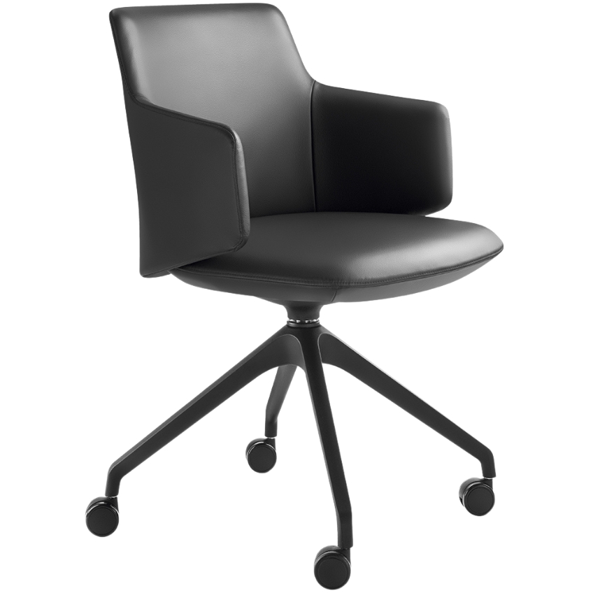 LD Seating ® Tmavě šedá kožená konferenční židle MELODY MEETING 360-F75 LD Seating ®