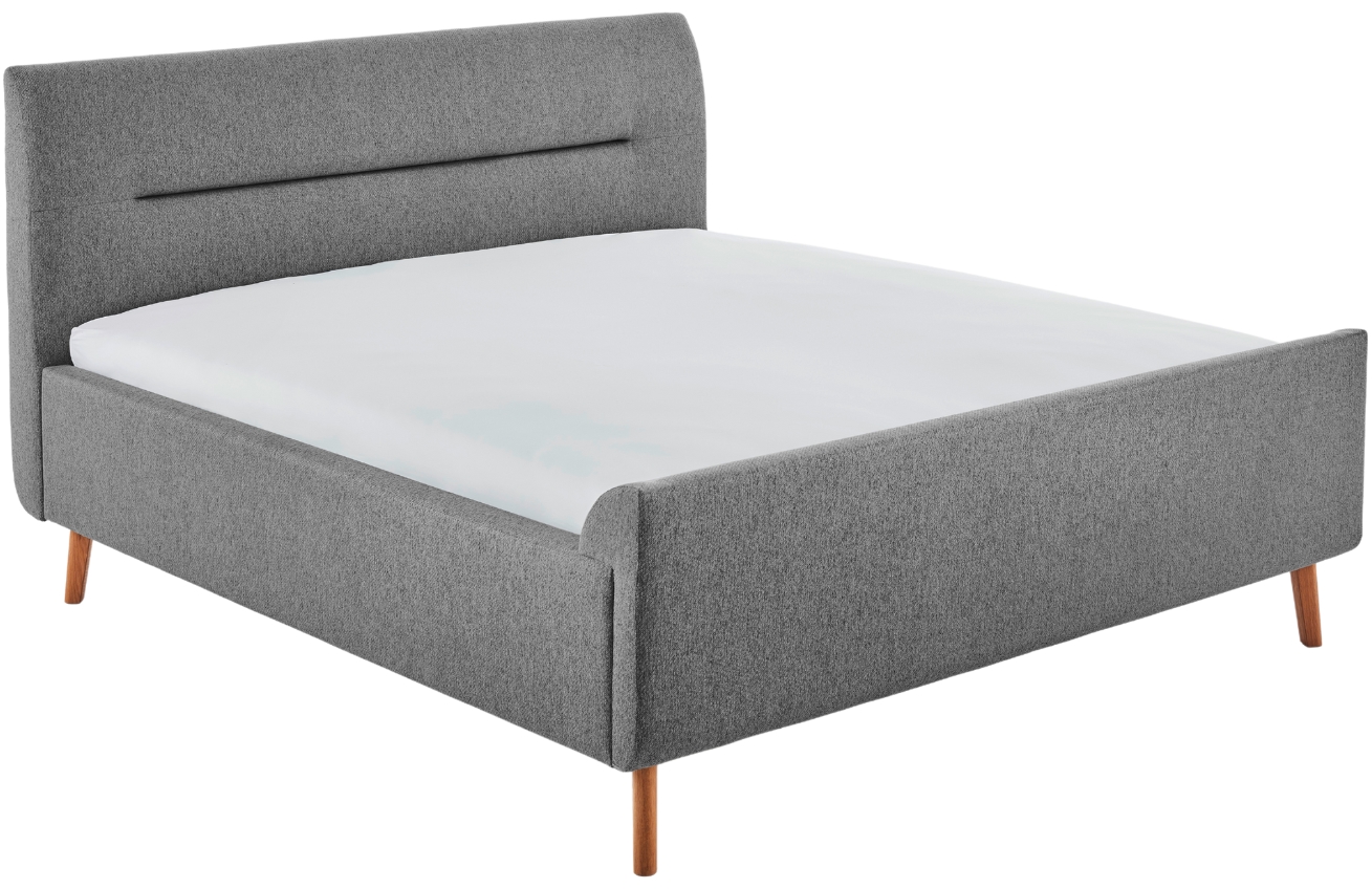 Šedá látková dvoulůžková postel Meise Möbel Enjoy 180 x 200 cm s úložným prostorem Meise Möbel