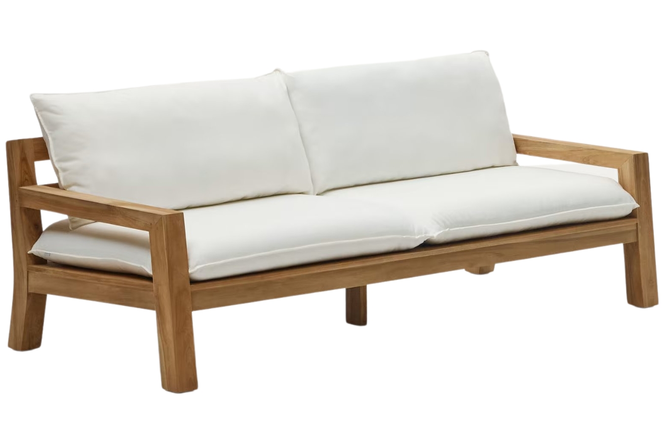 Bílá látková zahradní pohovka Kave Home Forcanera 211 cm Kave Home