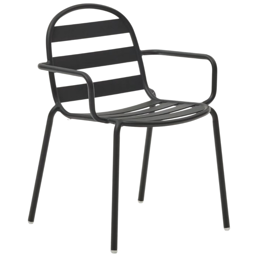 Tmavě šedá kovová zahradní židle Kave Home Joncols Kave Home
