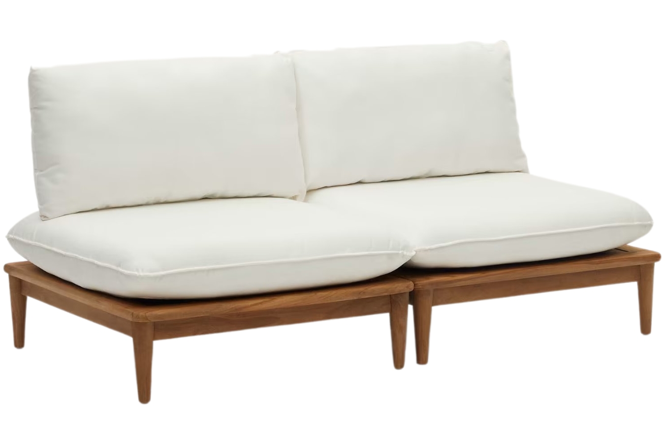 Bílá látková zahradní modulární pohovka Kave Home Portitxol 180 cm Kave Home