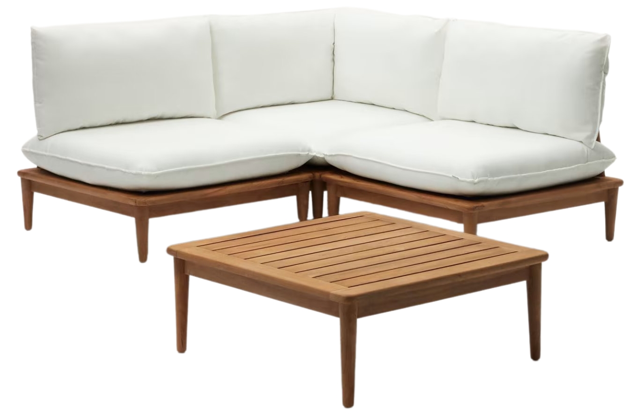 Zahradní set třímístné modulární rohové pohovky a konferenčního stolku Kave Home Portitxol Kave Home